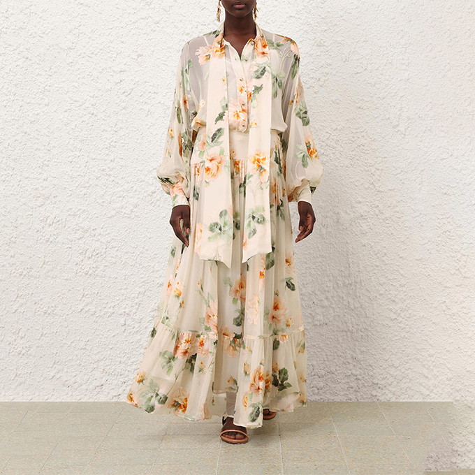 zimmermann ascent jacquard blouse & skirt
